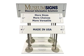 Reader rails, museum exhibits, museum graphics, museum information display, Museum Signs