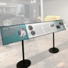 Museum Reader rail, long signage panel, museum information display, Museum Signs