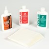 Plastic cleaners, polishes, and polishing cloths