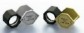 Two magnification devices, one chrome-colored and one gold-colored