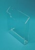 Clear acrylic display in front of light blue background