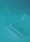 Clear acrylic display in front of light blue background