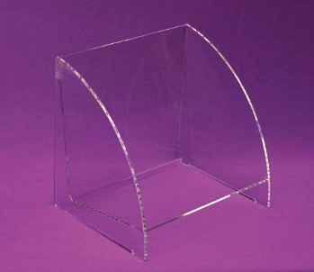 Acrylic mount in front of purple background
