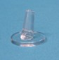Clear acrylic ring mount in front of a light blue background