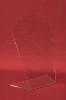 Acrylic mount in front of red background