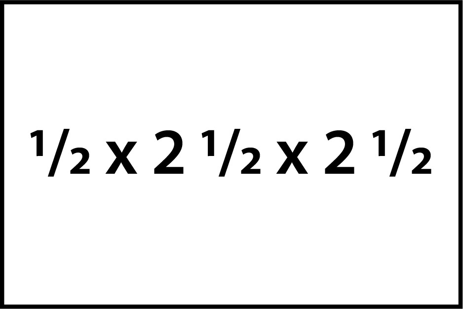 1/2 x 2 1/2 x 2 1/2