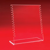 Acrylic mount in front of red background